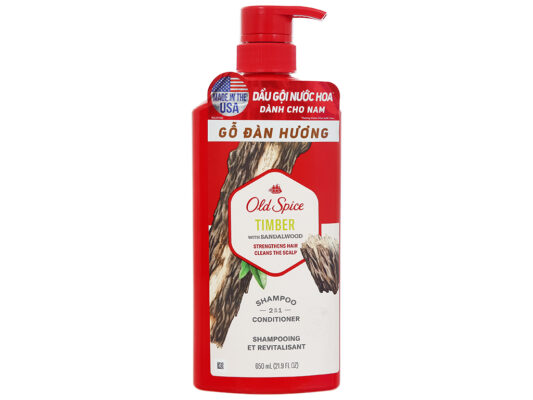 Dầu gội - xả 2 in 1 Old Spice Timber với gỗ đàn hương 650ml
