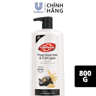 Sữa tắm Lifebuoy Than hoạt tính & Cám gạo 800g