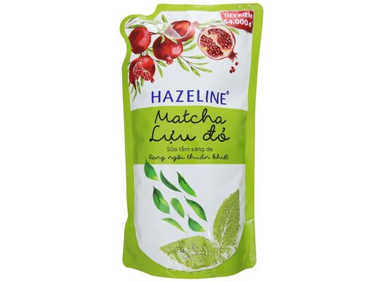 Sữa tắm dưỡng sáng Hazeline matcha lựu đỏ túi 995ml