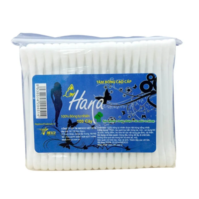 Tăm bông thân nhựa Hana 100 chiếc
