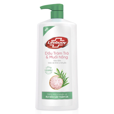 Sữa tắm Lifebouy dầu tràm trà & muối hồng 800g + DG clear 140g