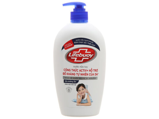 Nước rửa tay Lifebuoy sữa dưỡng ẩm sữa dưỡng ẩm bảo vệ khỏi 99.9% vi khuẩn chai 444ml