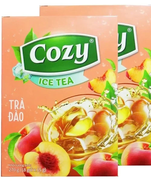 Trà Cozy Ice Tea hương đào hộp 270g (18 gói x 15g)