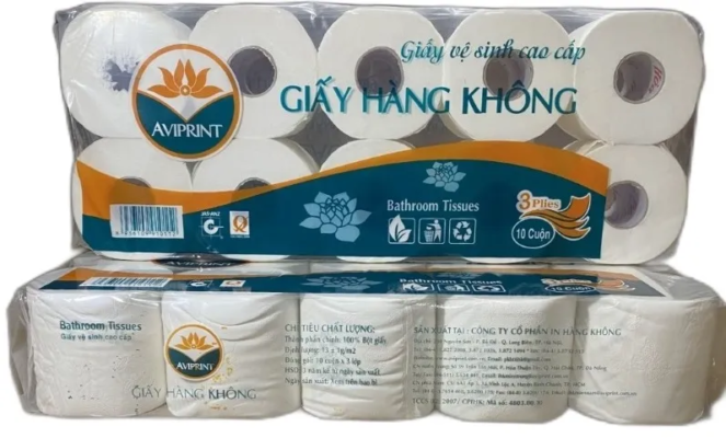 Giấy vệ sinh Aviprint Hàng không cao cấp có lõi 10 cuộn