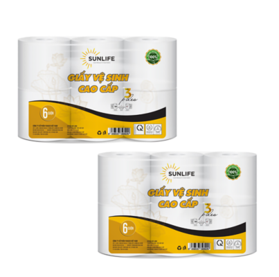 Giấy vệ sinh Sunlife 6 cuộn 3 lớp không lõi