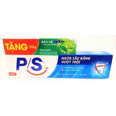Kem đánh răng P/S ngừa sâu răng vượt trội 180g+P/S Trà xanh 30g