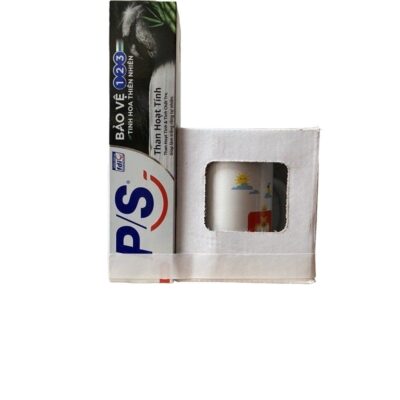 Kem đánh răng P/S than hoạt tính 180g + Ly sứ