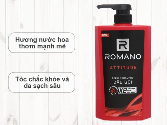 Dầu gội tóc chắc khoẻ Romano attitude 650g (Chai)