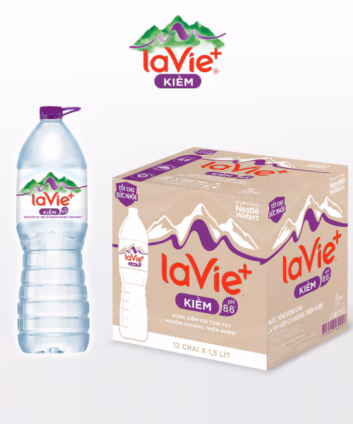 Nước khoáng Lavie ion kiềm 1,5L ( Thùng)