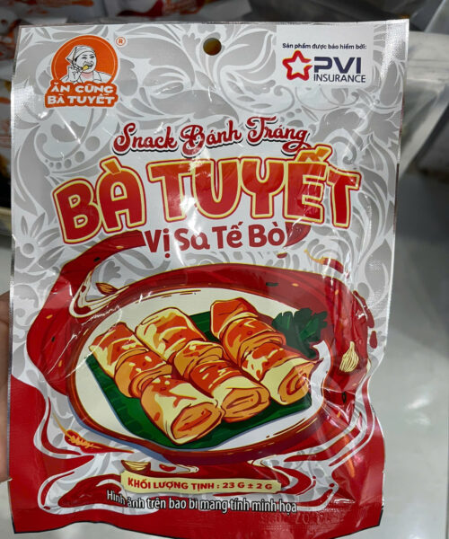 Snack bánh tráng Bà Tuyết vị sa tế bò 23g